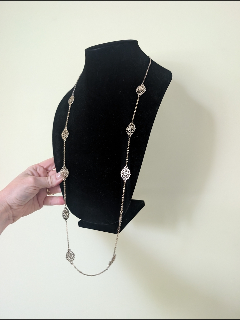 Delicate Filigree Long Necklace Ann Taylor